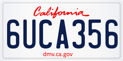CA license plate 6UCA356