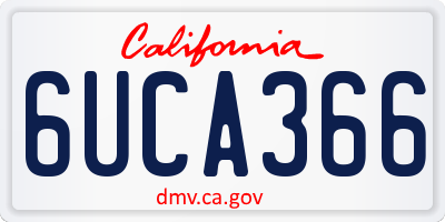 CA license plate 6UCA366