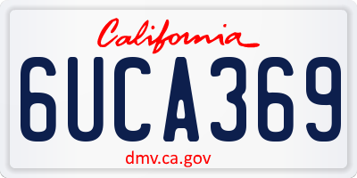 CA license plate 6UCA369