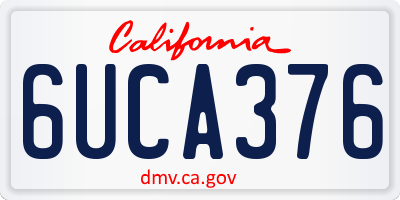 CA license plate 6UCA376