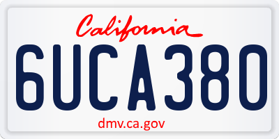 CA license plate 6UCA380