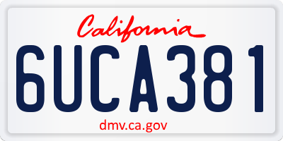 CA license plate 6UCA381