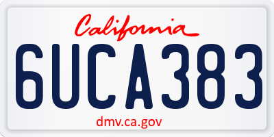 CA license plate 6UCA383