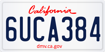 CA license plate 6UCA384