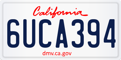 CA license plate 6UCA394