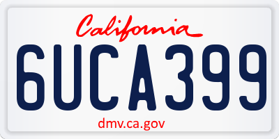 CA license plate 6UCA399