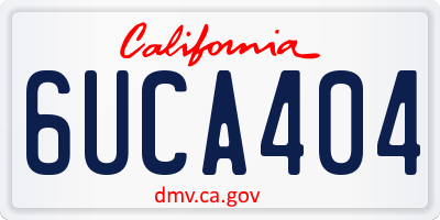 CA license plate 6UCA404