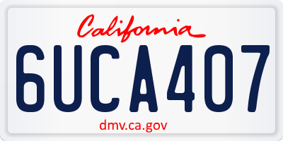 CA license plate 6UCA407