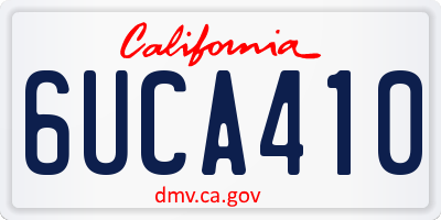 CA license plate 6UCA410