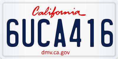CA license plate 6UCA416
