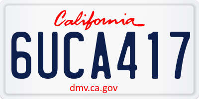 CA license plate 6UCA417
