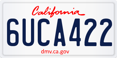 CA license plate 6UCA422