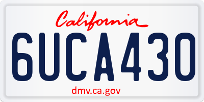 CA license plate 6UCA430