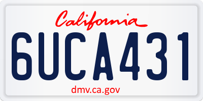 CA license plate 6UCA431