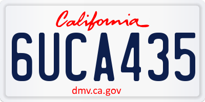 CA license plate 6UCA435