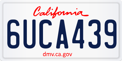 CA license plate 6UCA439
