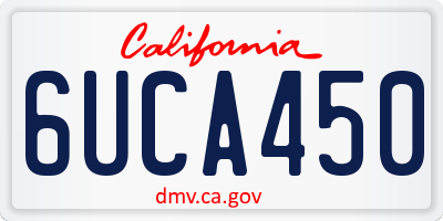 CA license plate 6UCA450