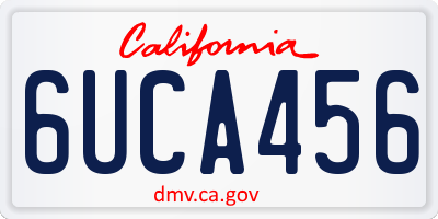 CA license plate 6UCA456