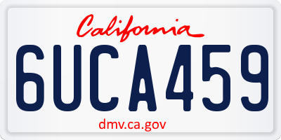 CA license plate 6UCA459
