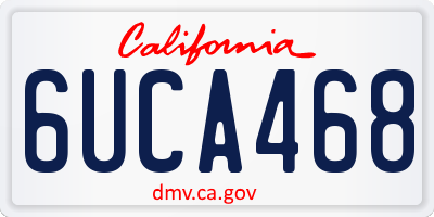 CA license plate 6UCA468