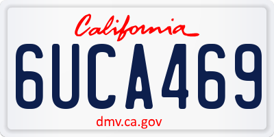 CA license plate 6UCA469