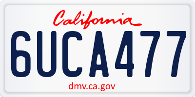 CA license plate 6UCA477