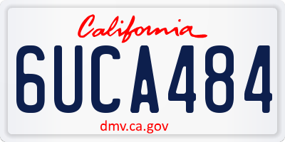 CA license plate 6UCA484