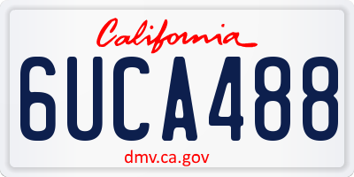 CA license plate 6UCA488