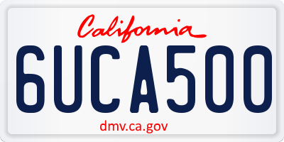 CA license plate 6UCA500