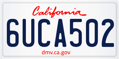 CA license plate 6UCA502