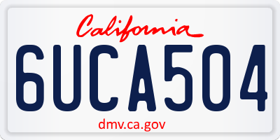 CA license plate 6UCA504