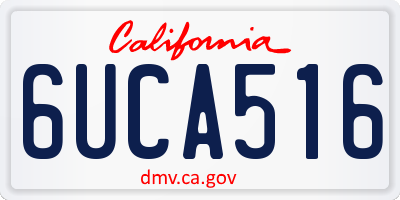 CA license plate 6UCA516