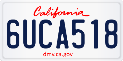 CA license plate 6UCA518