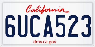 CA license plate 6UCA523
