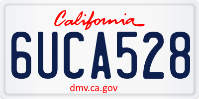 CA license plate 6UCA528