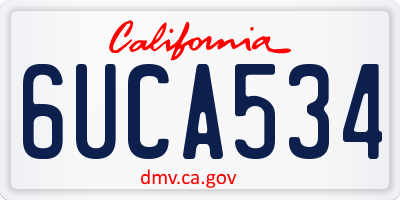 CA license plate 6UCA534