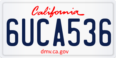 CA license plate 6UCA536