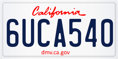 CA license plate 6UCA540