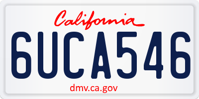 CA license plate 6UCA546