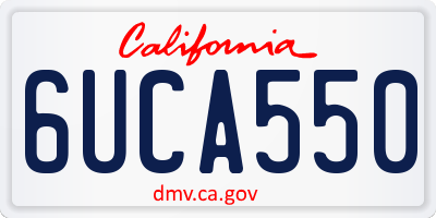 CA license plate 6UCA550