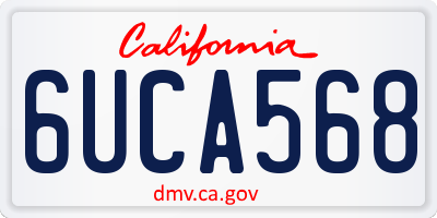 CA license plate 6UCA568