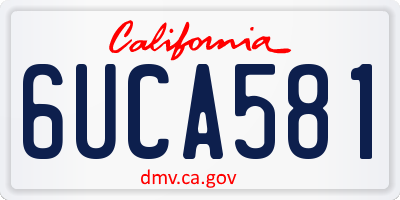 CA license plate 6UCA581