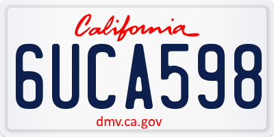 CA license plate 6UCA598