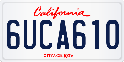 CA license plate 6UCA610