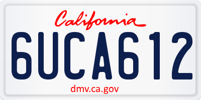 CA license plate 6UCA612