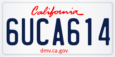 CA license plate 6UCA614