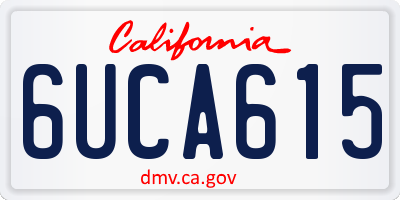 CA license plate 6UCA615