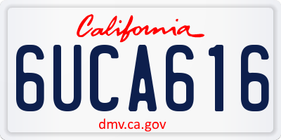 CA license plate 6UCA616