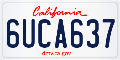 CA license plate 6UCA637