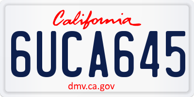 CA license plate 6UCA645